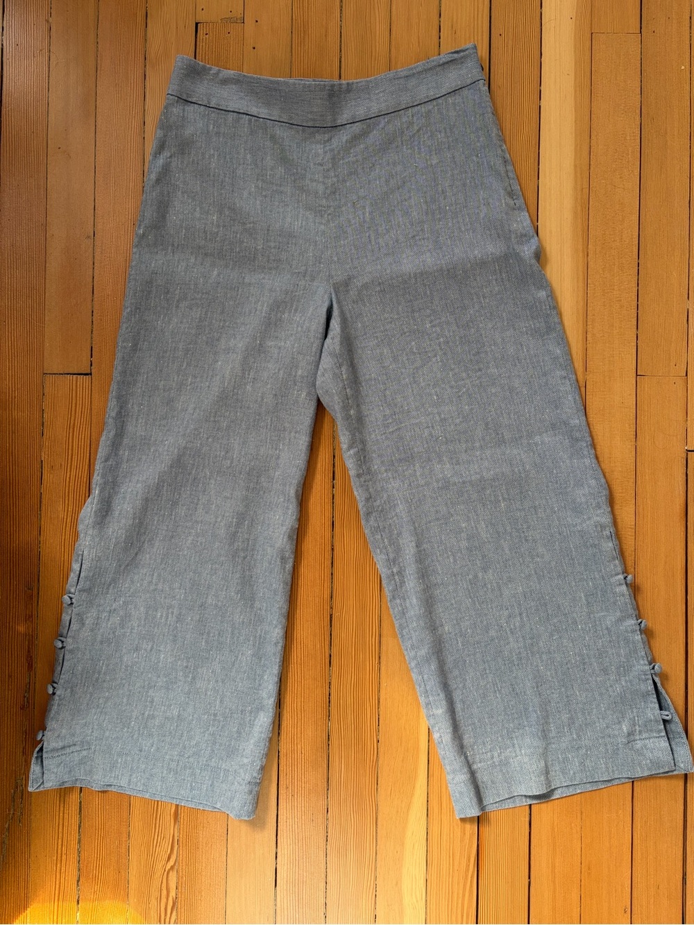Club Monaco Heather Blue/Gray Wide-Leg Cropped Pants
